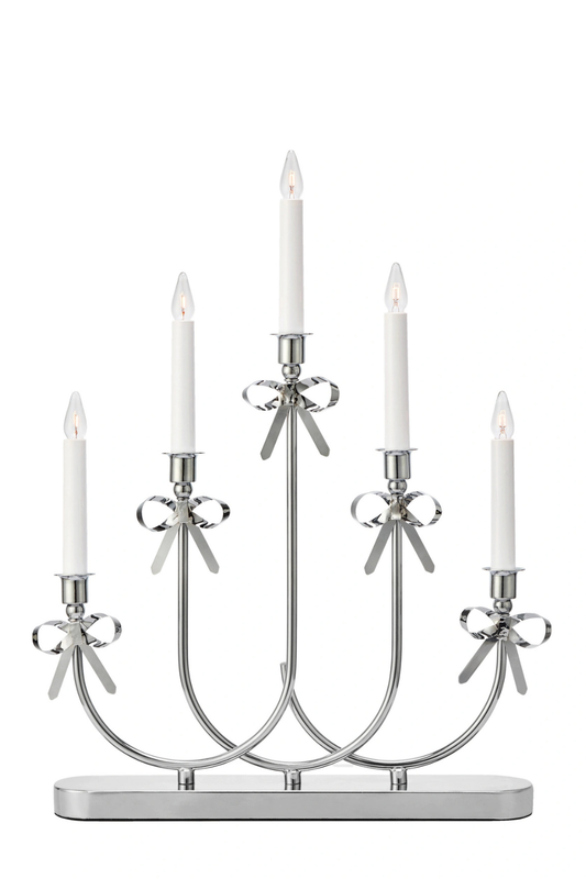 Eira Adventsljusstake Rosett Krom