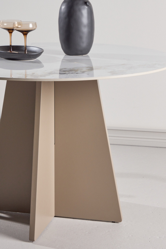 Pre-order Bootcut Round Dining Table Beige