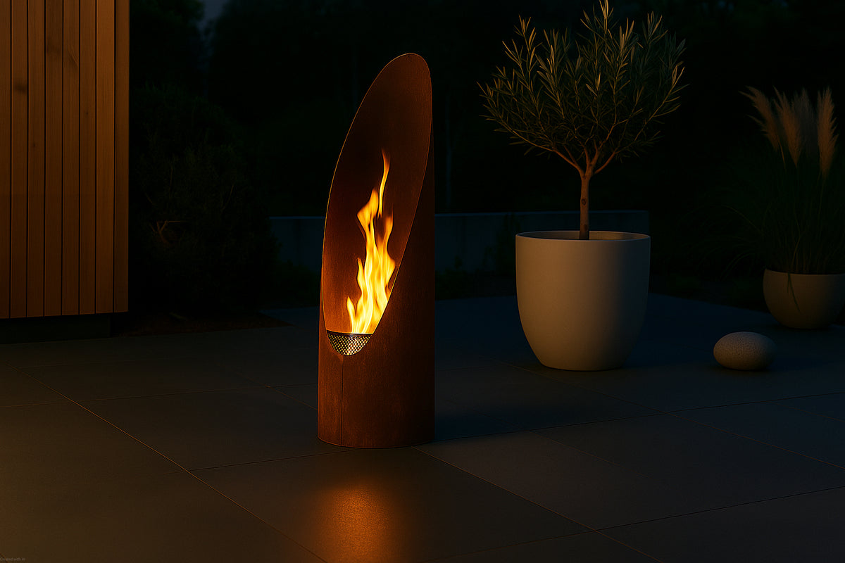 Bastian Eldkorg Rund Rusty Orange