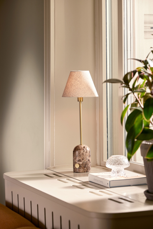 Gino Bordslampa Brun Marmor