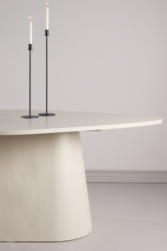 Diamond Oval Dining Table Beige