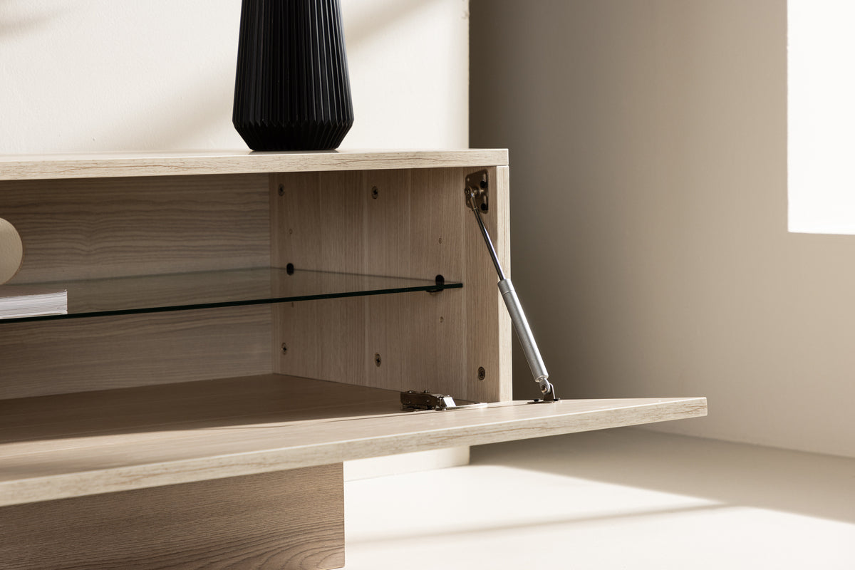 Pre-order Cuenca TV stand Whitewash 47 x 160 x 45