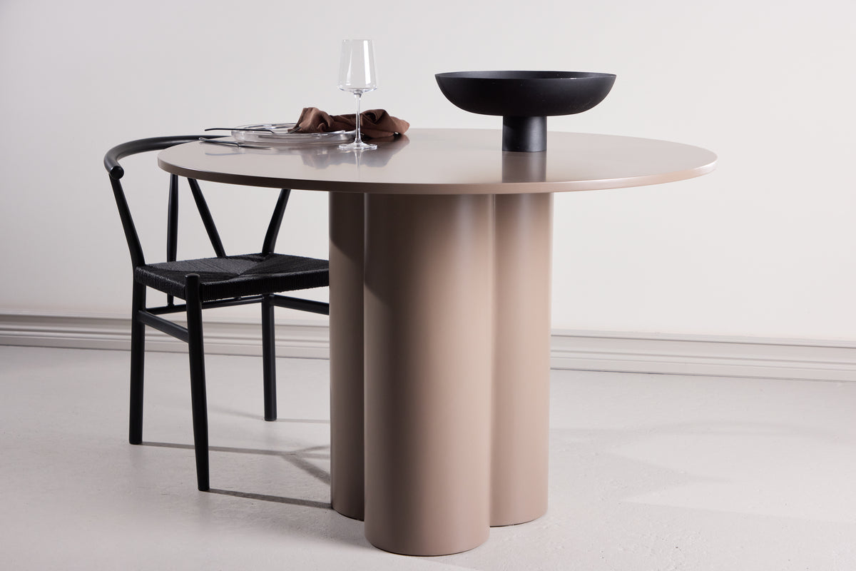 Olivia Round Dining Table Dark Brown