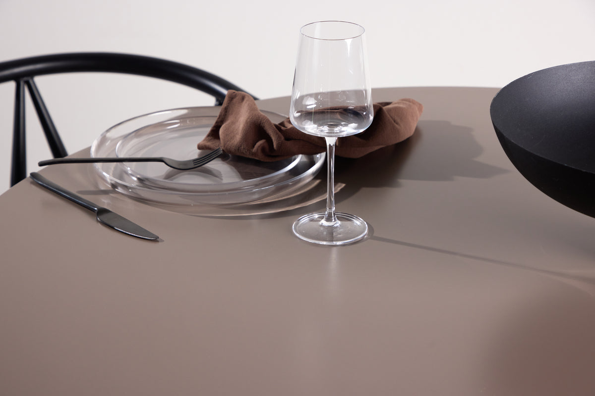 Olivia Round Dining Table Dark Brown