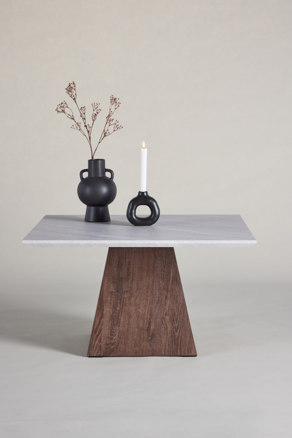 Cael Soffbord 80x80x45 cm - MDF 3D Papper Mocca / Stonelook