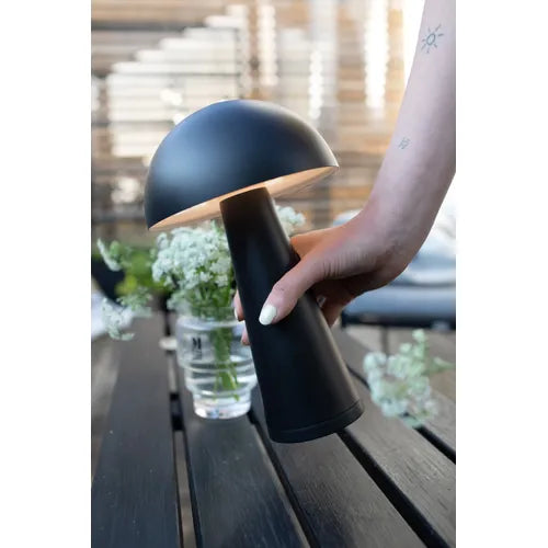 Fungi Lámpara Seta Recargable Negro