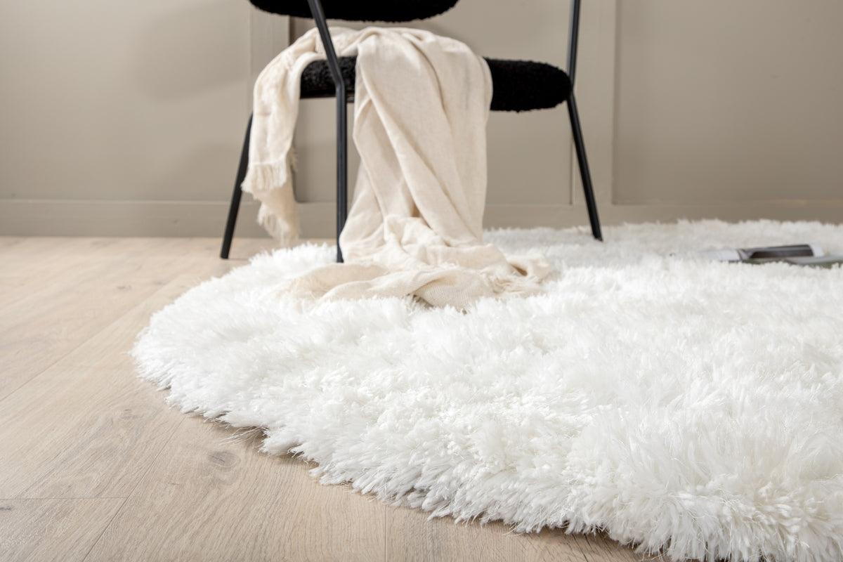 Tapis rond Grace blanc