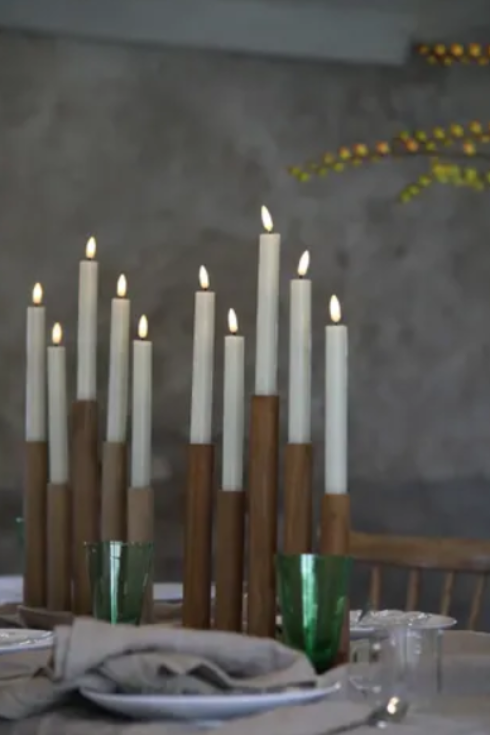 Milo Sladdlös Adventljusstake Brun
