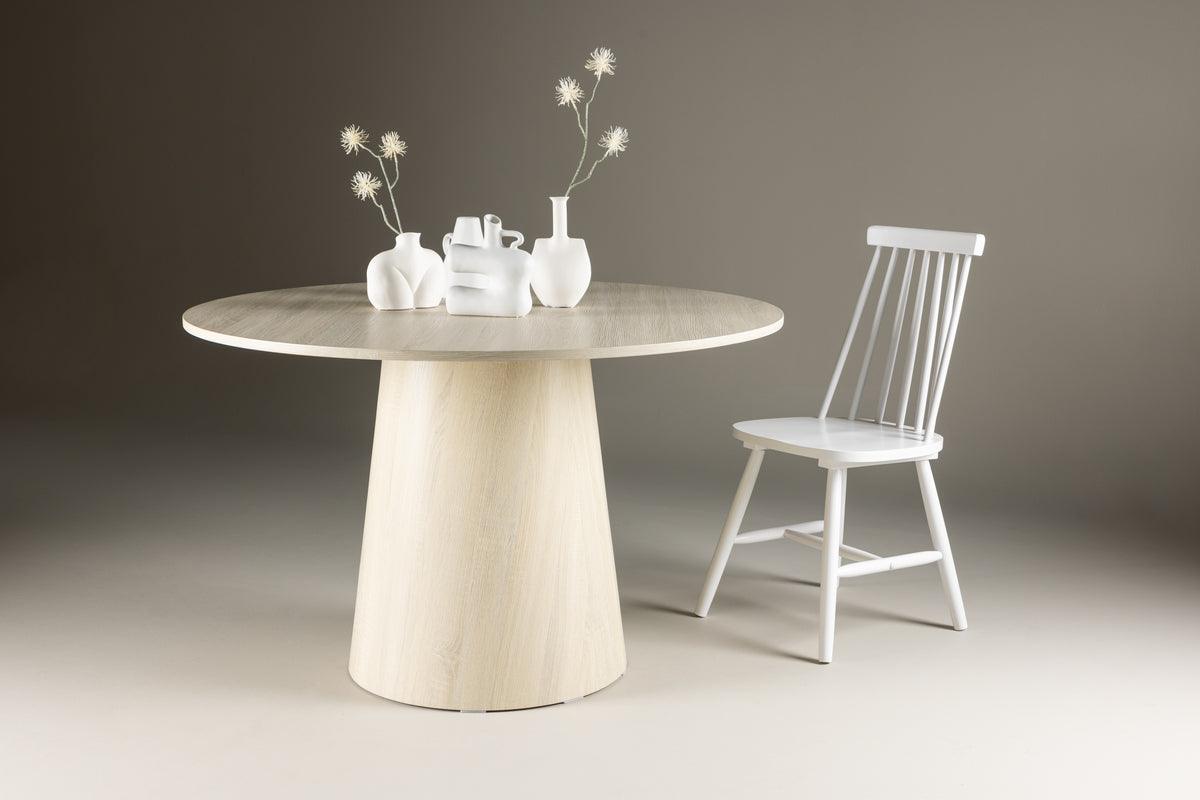Lanzo Dining Table Φ120 White Polished