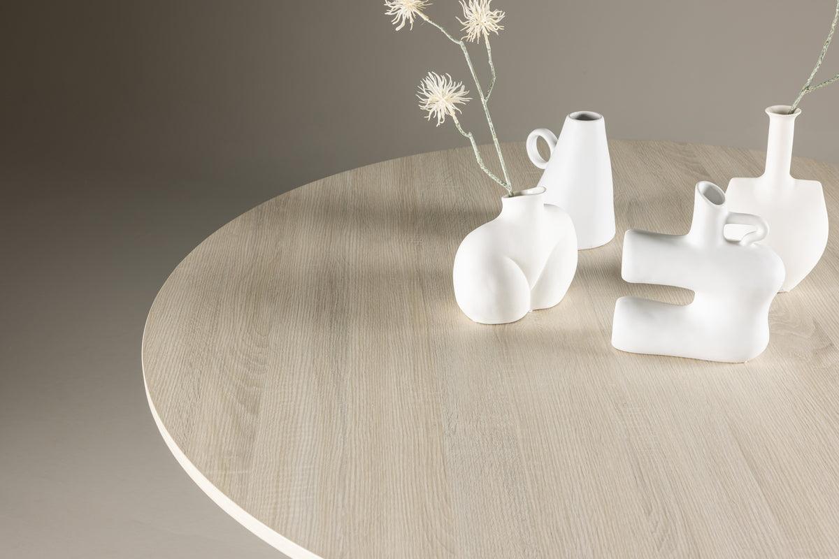 Lanzo Dining Table Φ120 White Polished