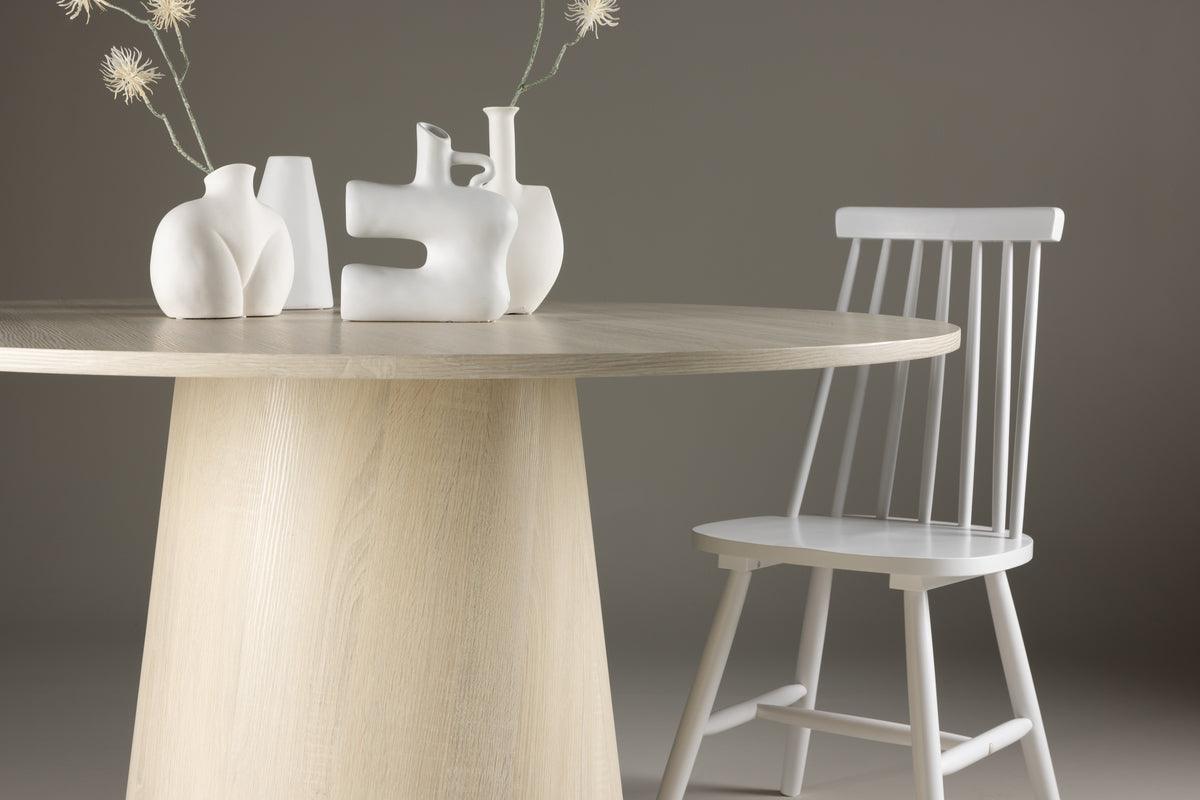 Lanzo Dining Table Φ120 White Polished