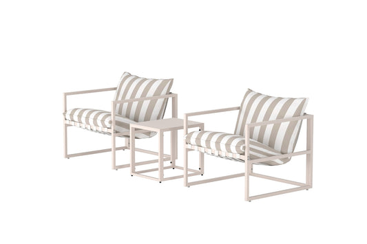 Messina Lounge Set Beige / Vit–beige randig