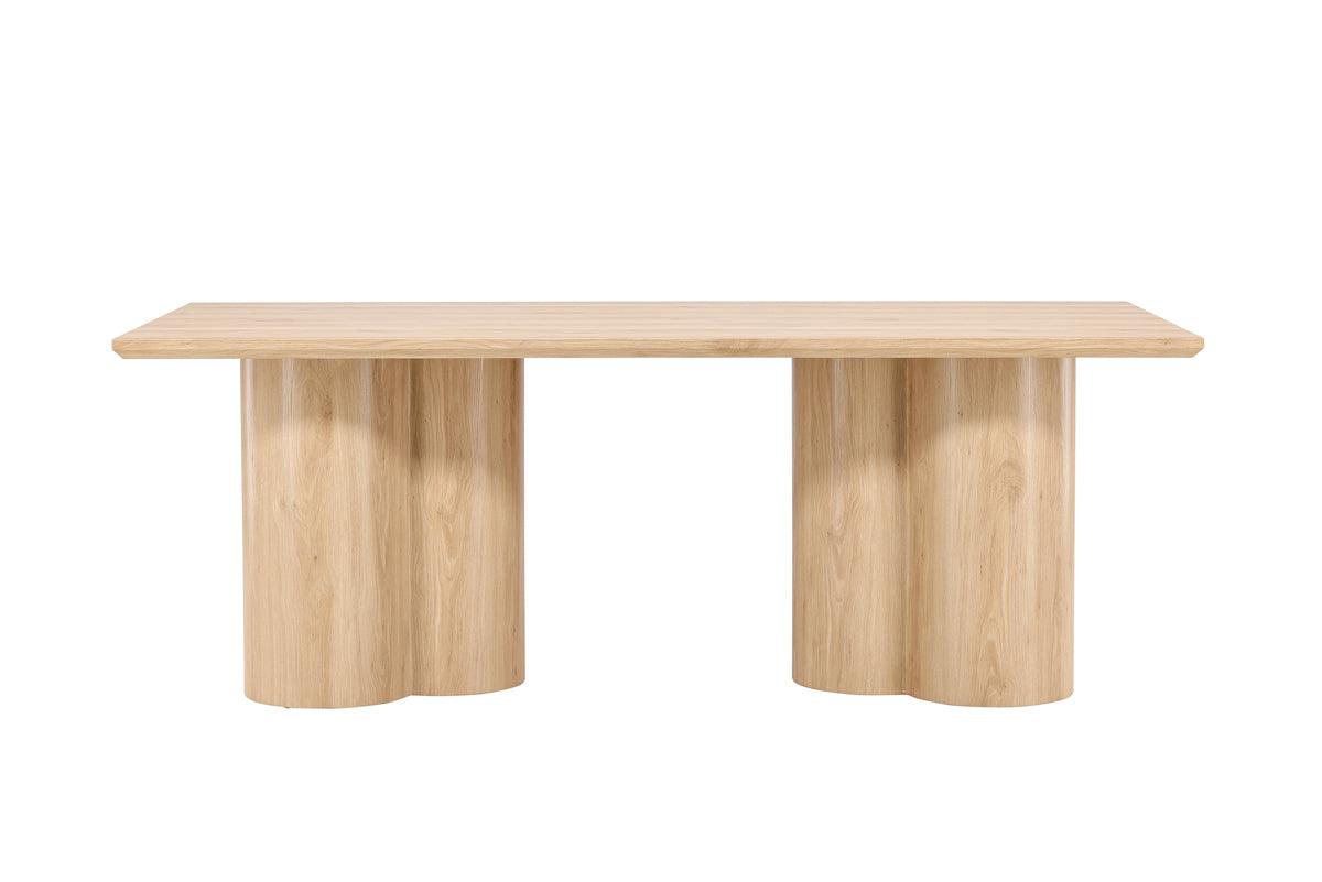 Mesa de Comedor Rectangular Olivia 210*100*76.5 Blanco Enyesado
