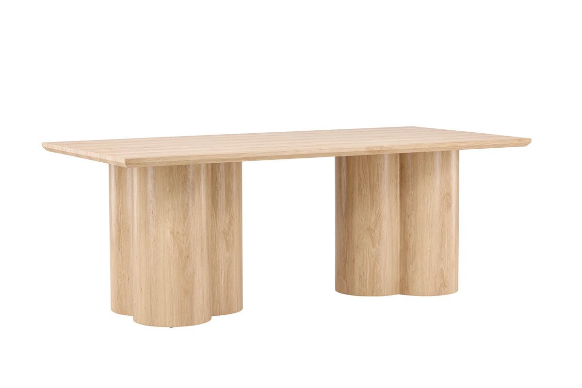 Mesa de Comedor Rectangular Olivia 210*100*76.5 Blanco Enyesado