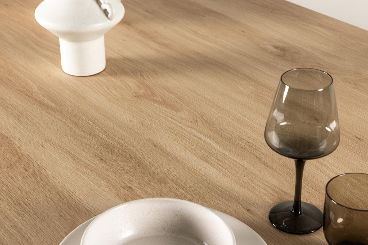 Mesa de Comedor Rectangular Olivia 210*100*76.5 Blanco Enyesado