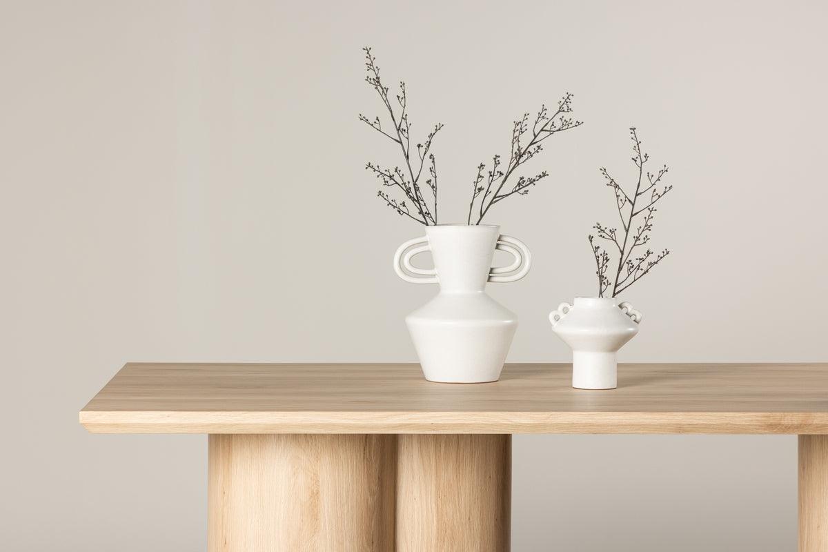 Mesa de Comedor Rectangular Olivia 210*100*76.5 Blanco Enyesado