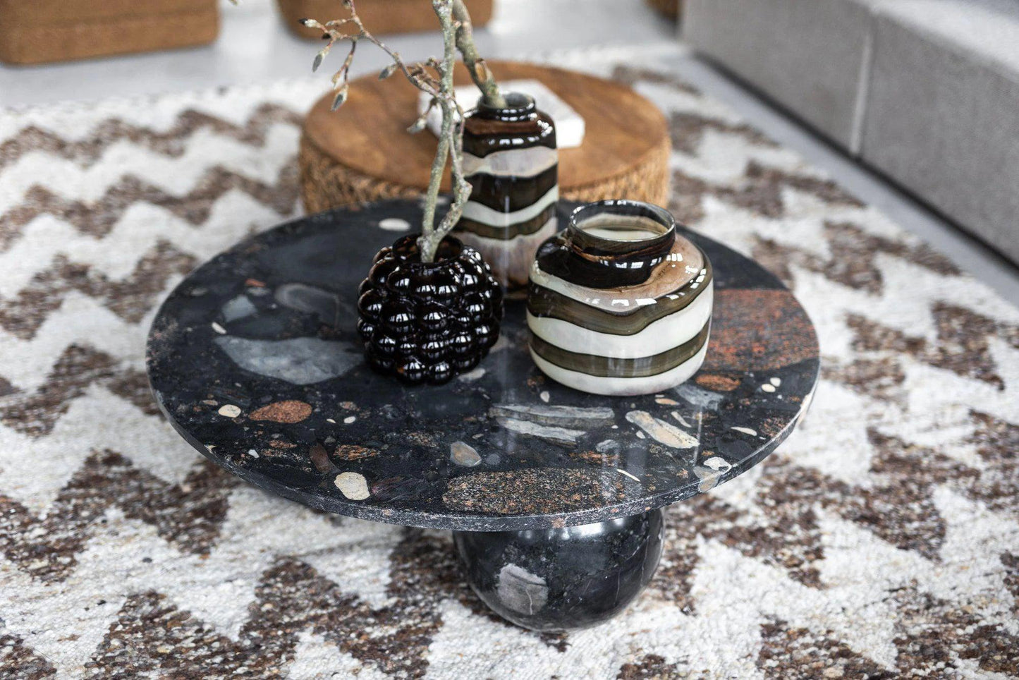 Sphira Coffee Table 100x100x33 cm Black