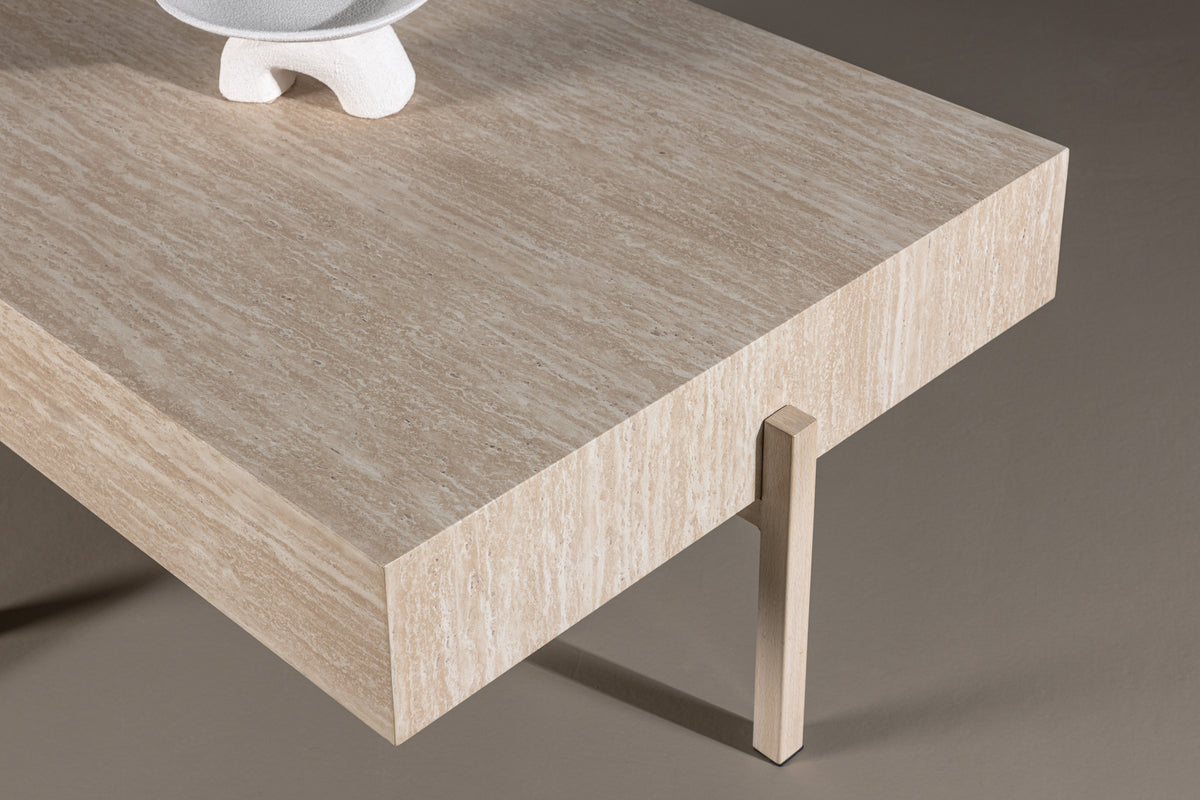 Vadholmen Salontafel 126*82*41 Wit gepleisterd