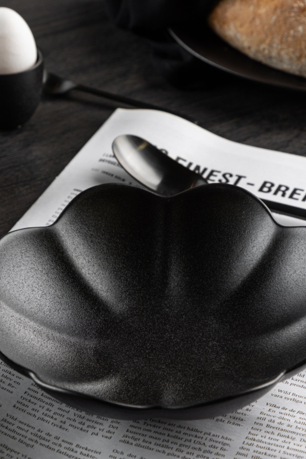 Assiettes Wabi Sabi 21, paquet de 4, noir