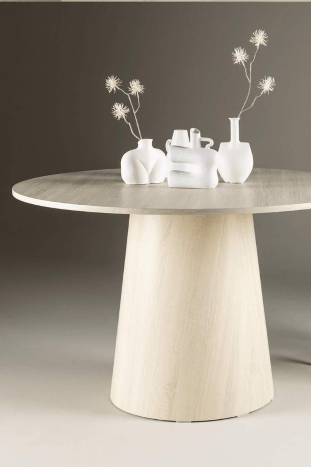 Lanzo Dining Table Φ120 White Polished