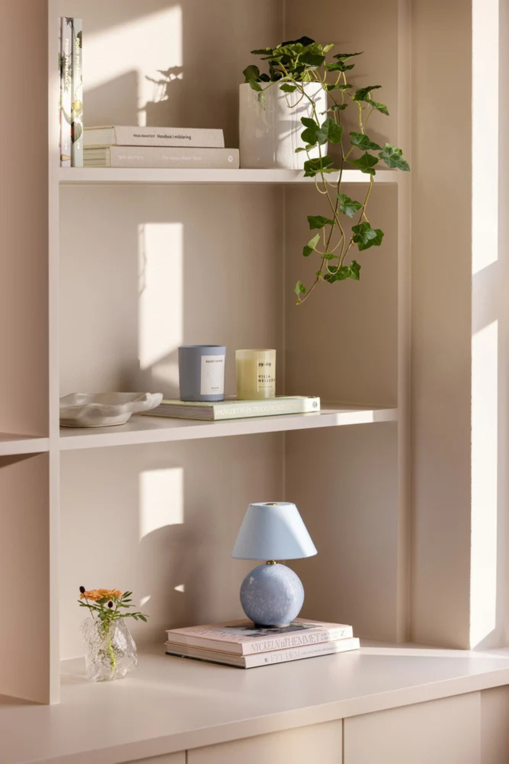 Portabel Bordslampa Iris 16cm Duvblå
