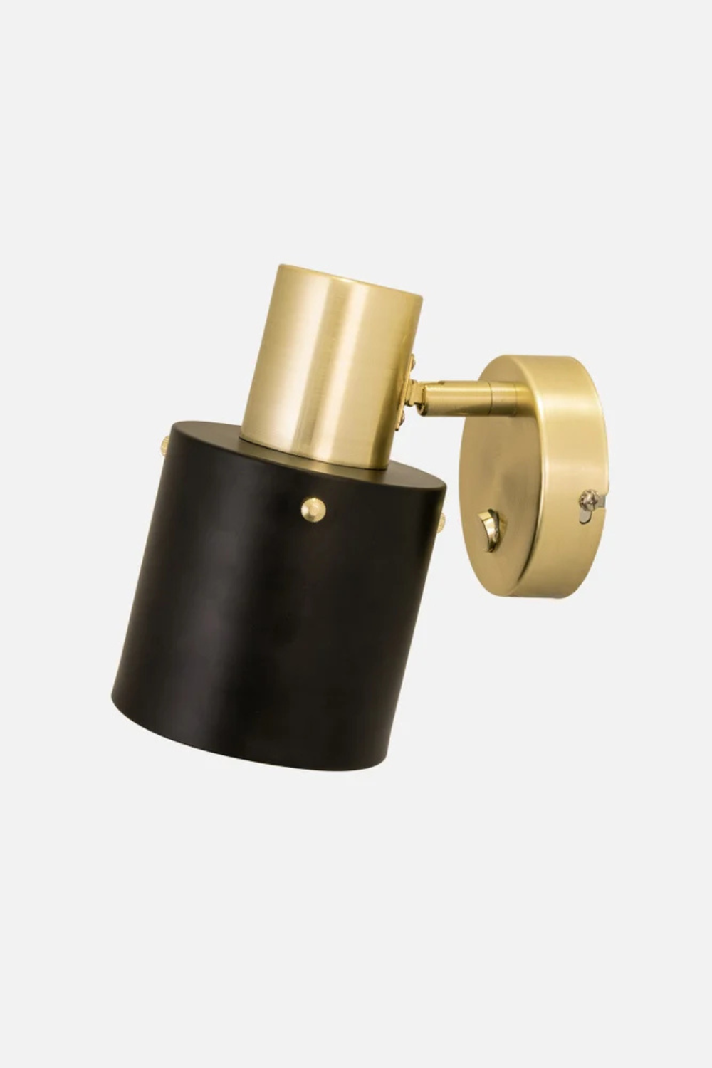 Vägglampa Clark 1 Svart/borstad mässing