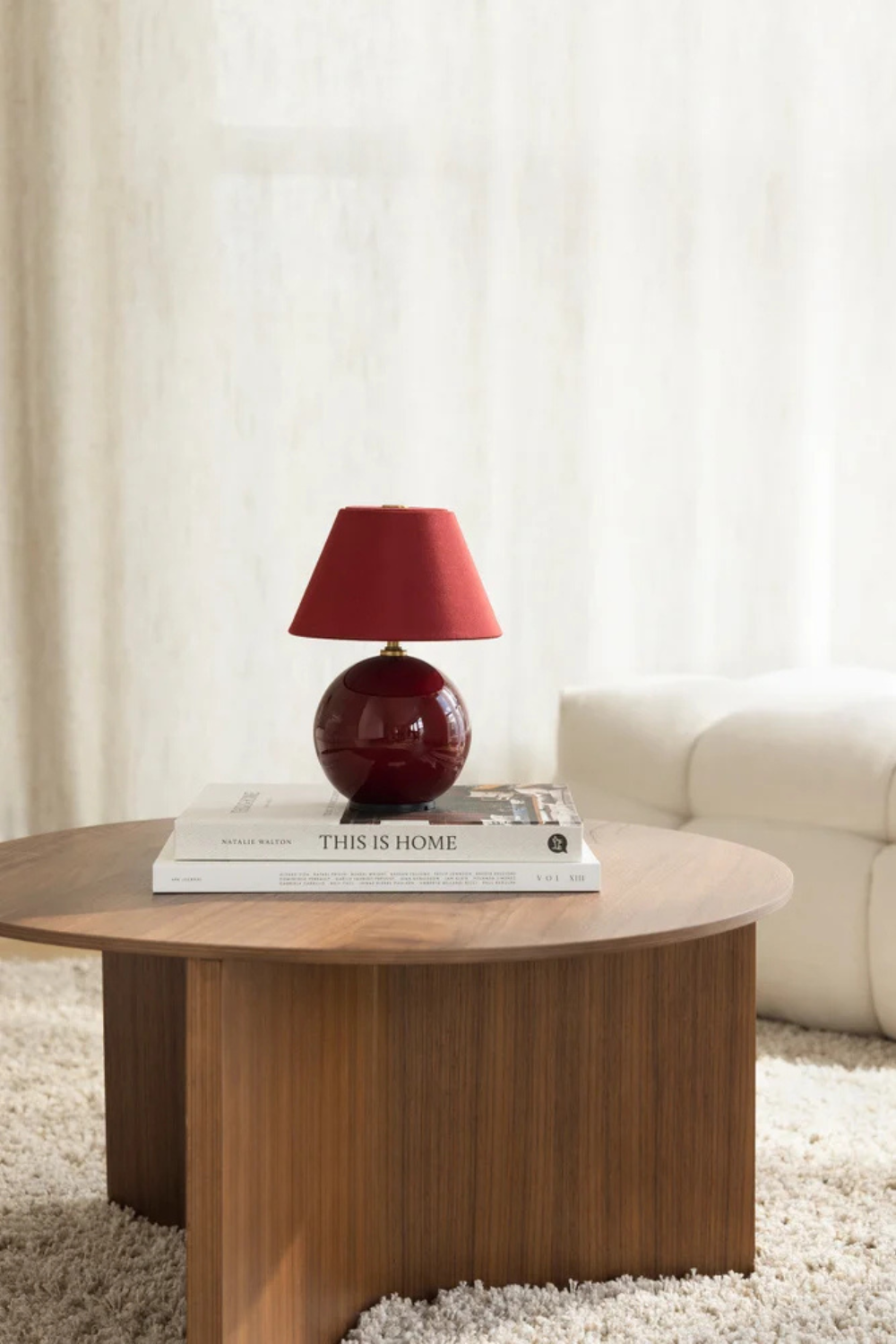 Portabel Bordslampa Iris 16cm Burgundy