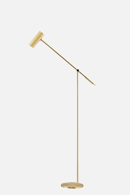 Golvlampa Hubble Read Borstad mässing