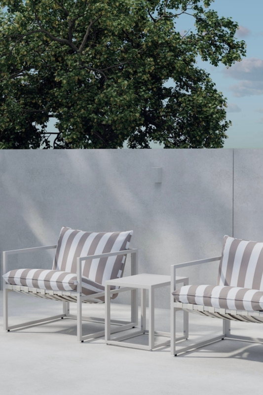 Förhandsboka Messina Lounge Set Beige / Vit–beige randig