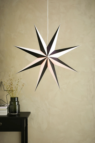 Alva Stjärna Svart/Vit 75 cm