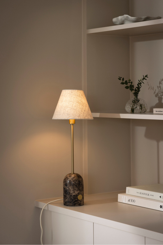 Gino Bordslampa Brun Marmor