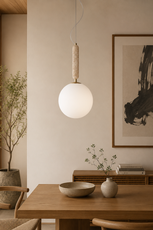 Förhandsboka Torrano Pendellampa Travertin 30 cm