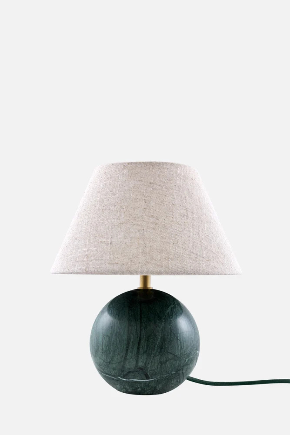 Bordslampa Castello 24cm Mörkgrön marmor/beige