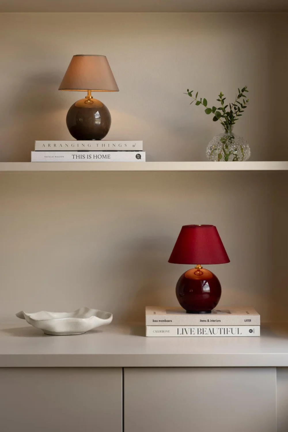 Portabel Bordslampa Iris 16cm Burgundy