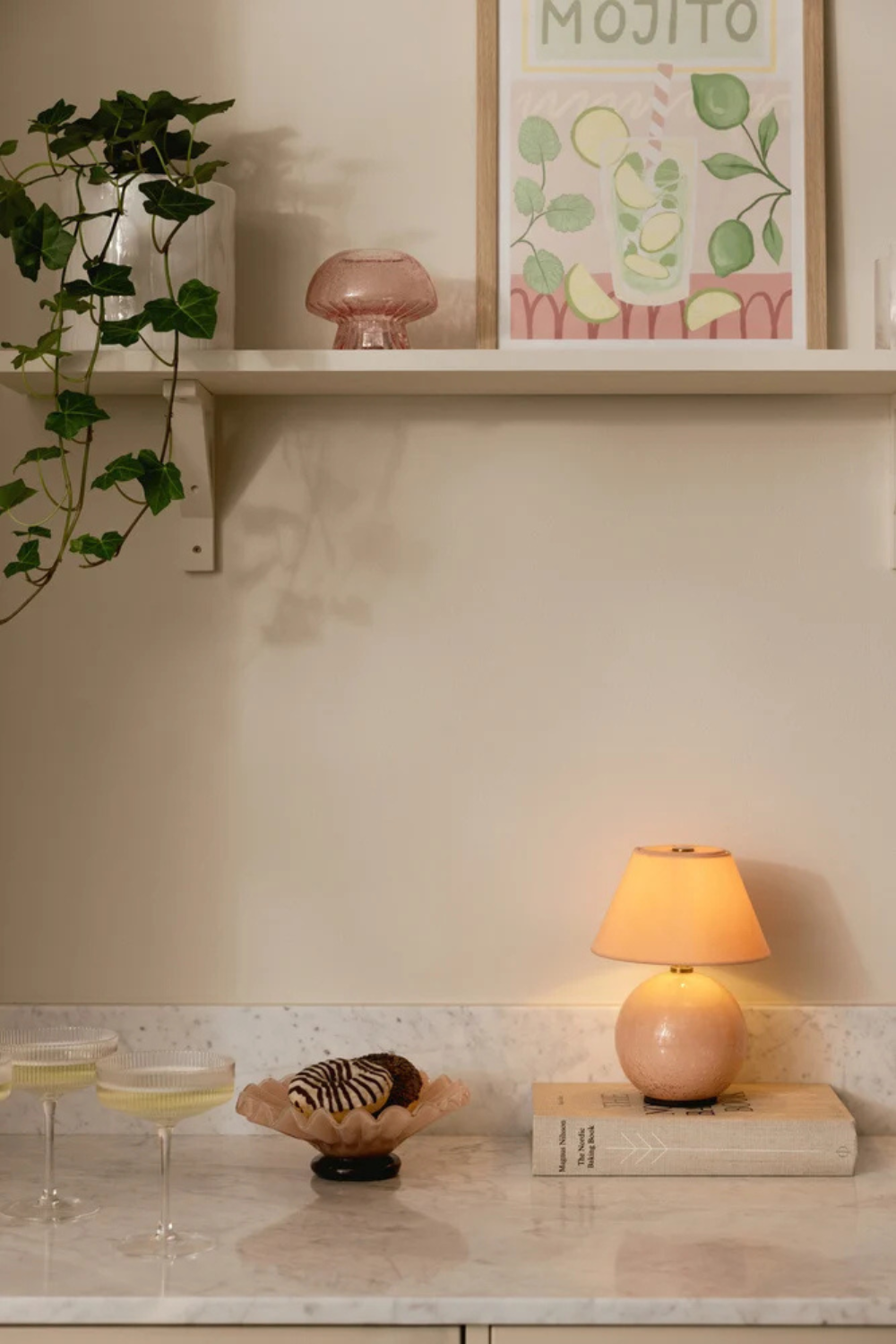 Portabel Bordslampa Iris 16cm Blush