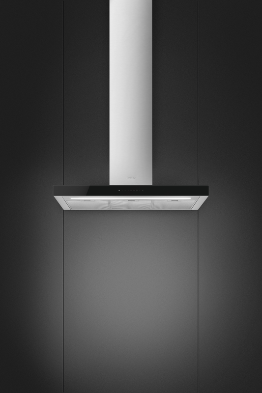 Väggmonterad köksfläkt 90 cm | Rostfritt stål och glas