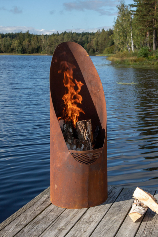 Bastian Eldkorg Rund Rusty Orange