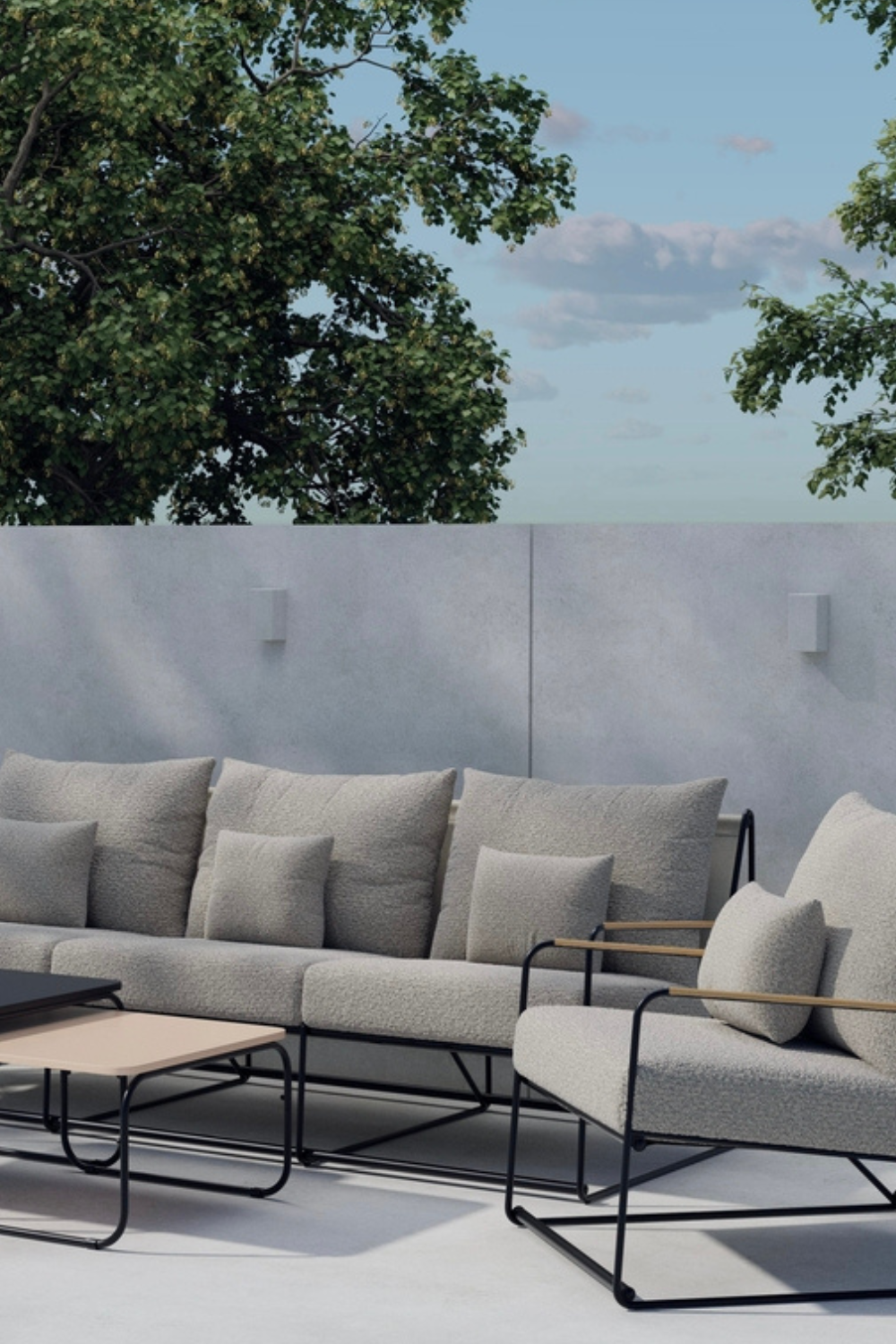 Förhandsboka Palazzo Soffgrupp Svart- Beige  Bouclé