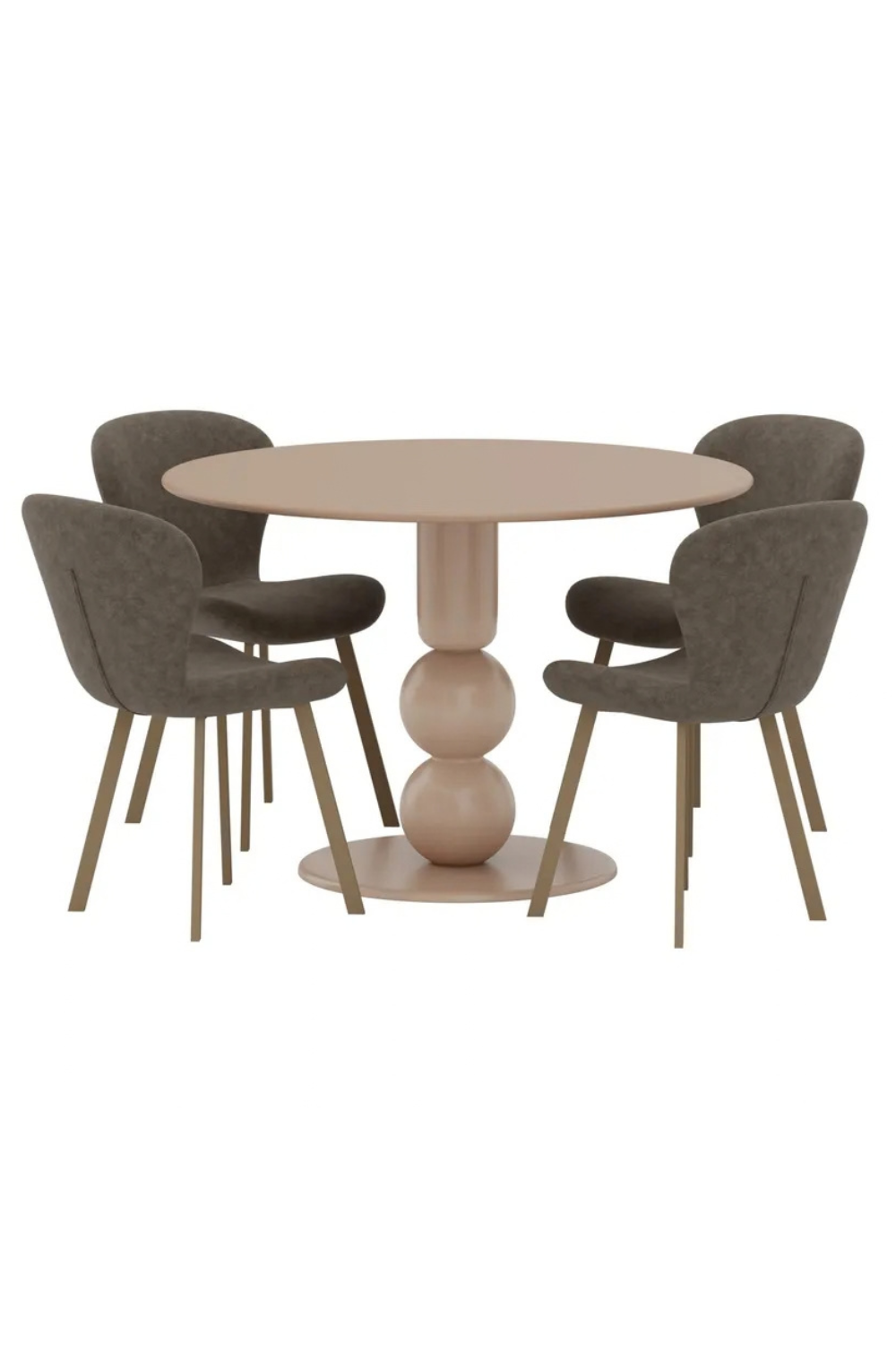 Lilja & Boule Matstolar 2-pack Brown + Runda Matbord Ø110 Brown