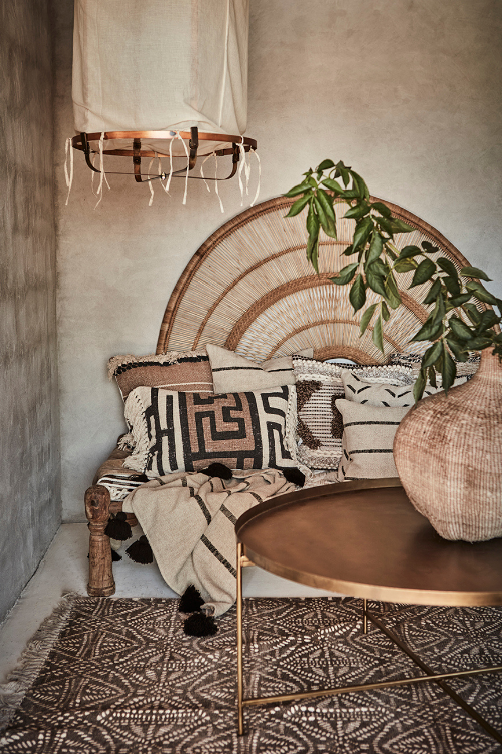 FERNANDO Kuddfodral, Natur/svart/brun 60x40cm