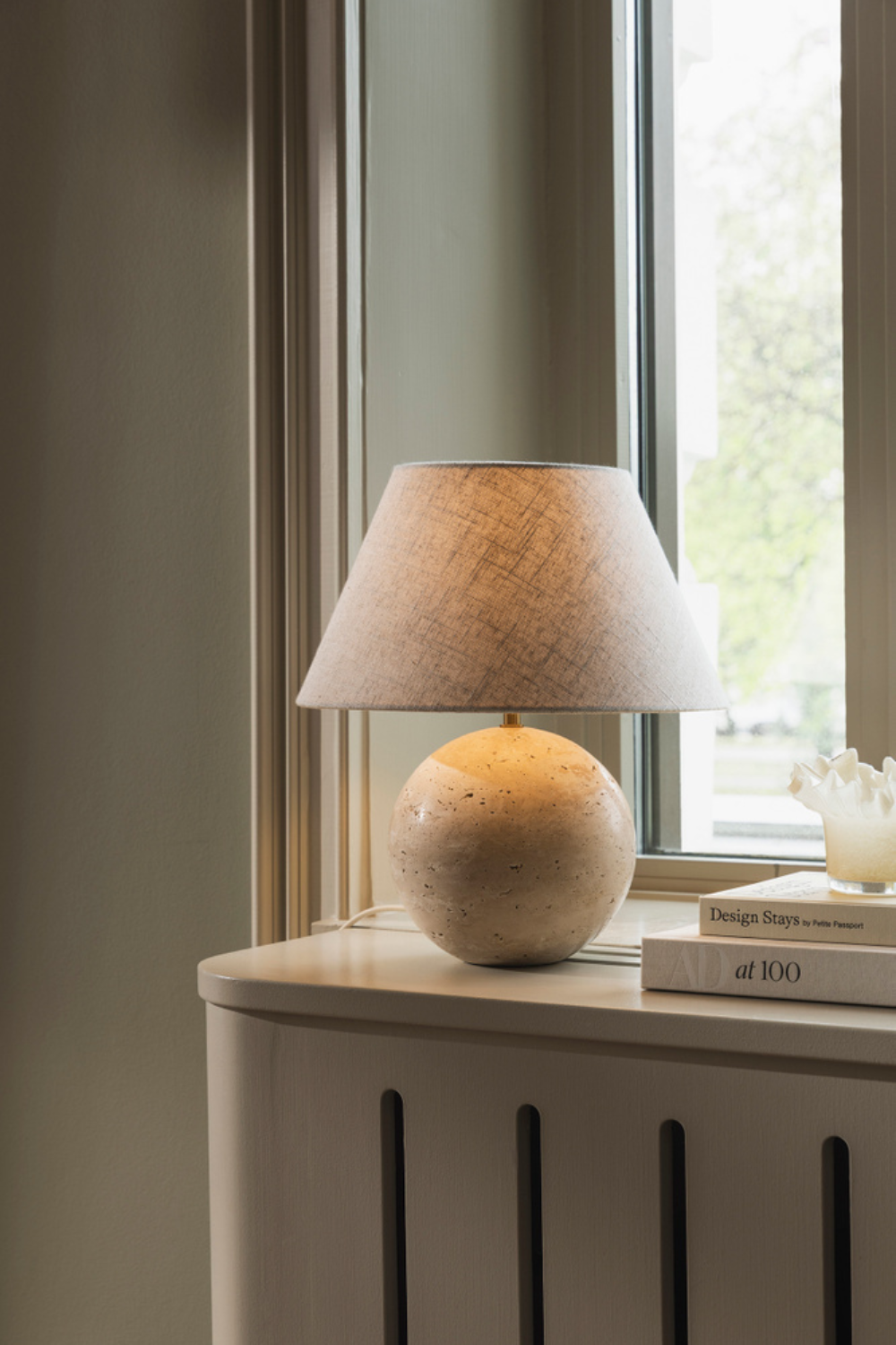 Forbestil Castello Bordlampe Travertin 35cm