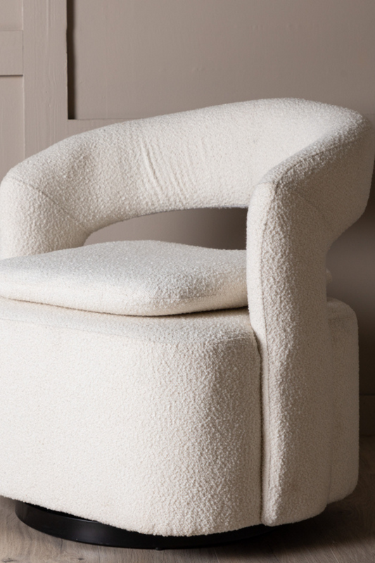 Armchair Laurel Bouclé white