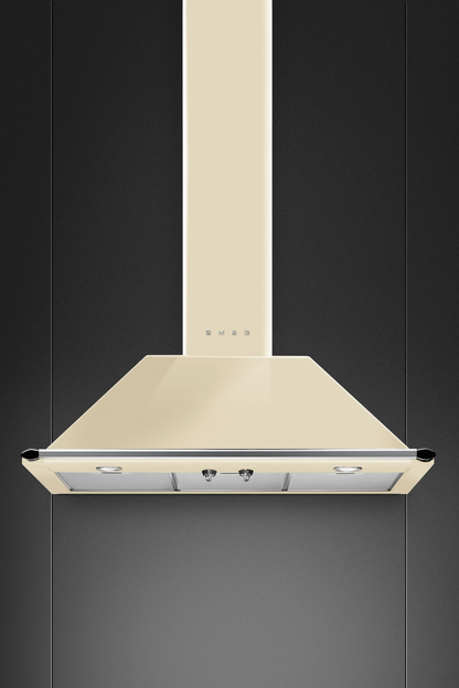 Väggmonterad köksfläkt 90 cm | Creme