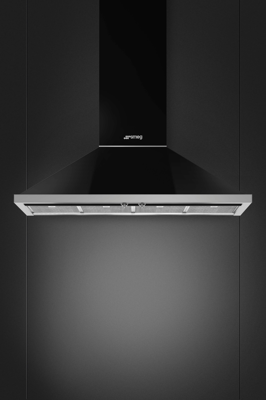 Väggmonterad köksfläkt 120 cm | Svart