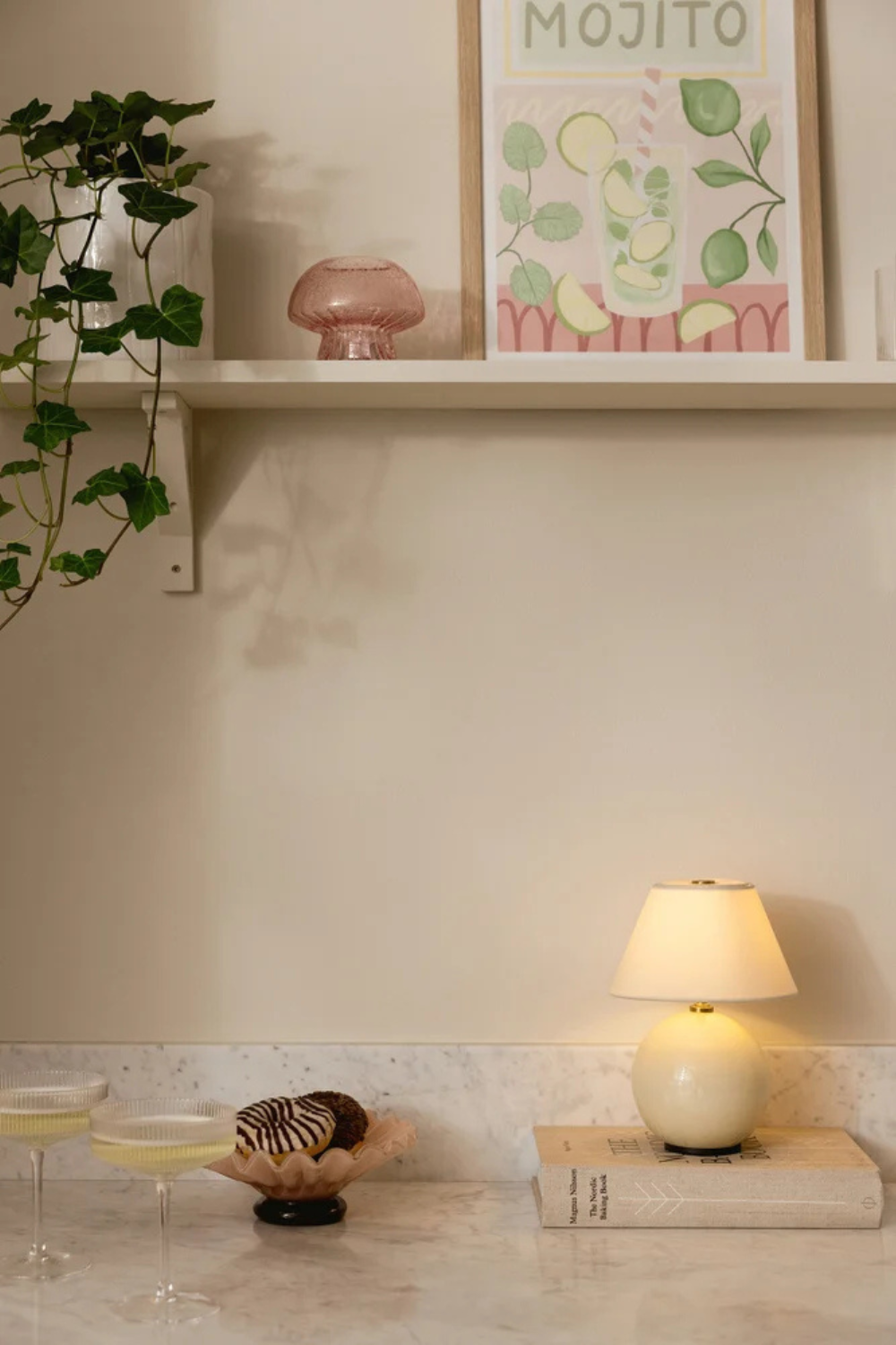 Portabel Bordslampa Iris 16cm Creme