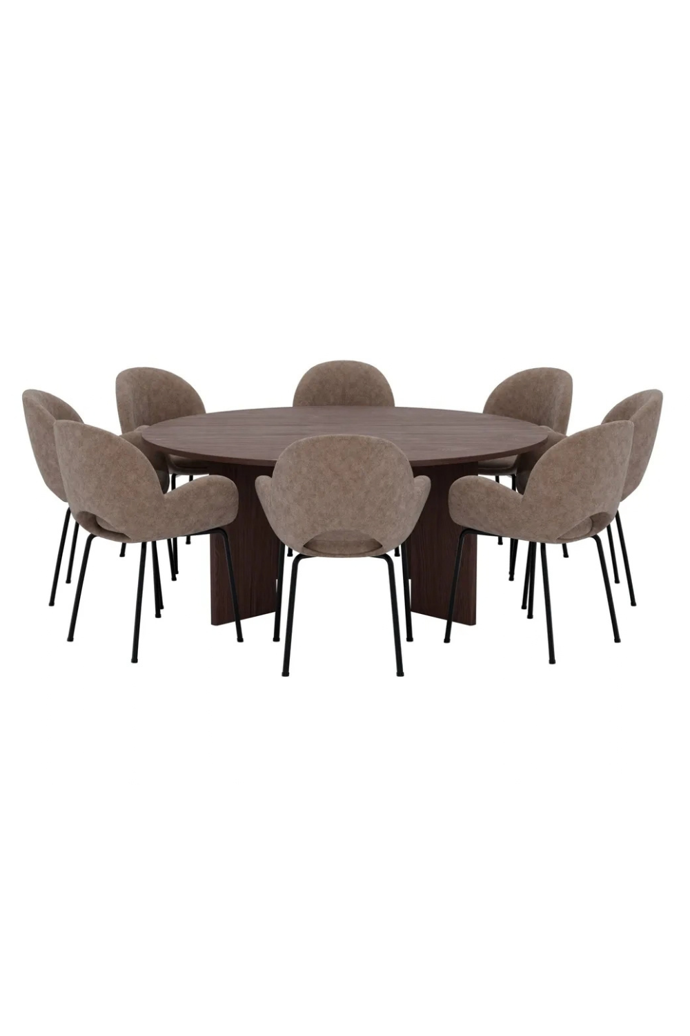 Graos & Florensa Runda Matbord Ø180 Mocca + Matstolar 2-pack Brown