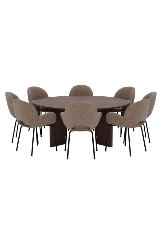 Graos & Florensa Runda Matbord Ø180 Mocca + Matstolar 2-pack Brown
