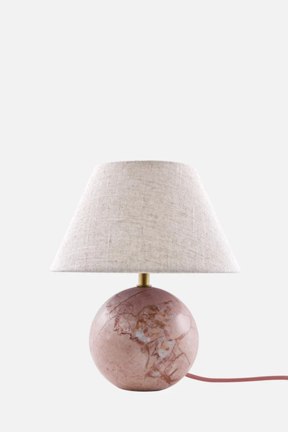 Bordslampa Castello 24cm Dimrosa marmor/beige