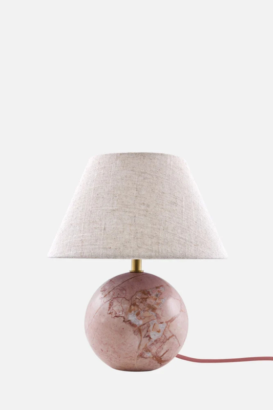 Bordslampa Castello 24cm Dimrosa marmor/beige