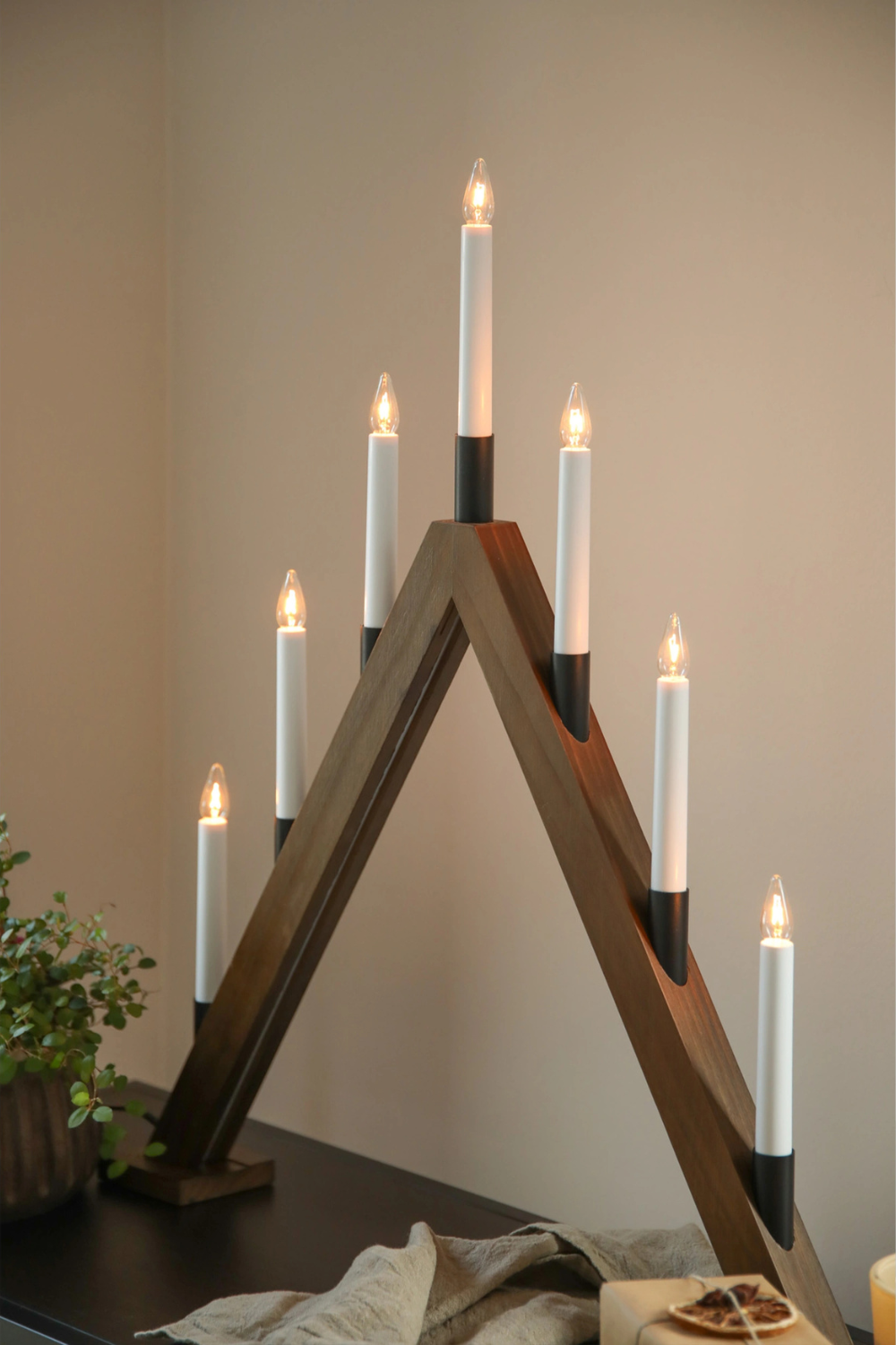 Ember Adventsljusstake Mörkbrun 64 cm